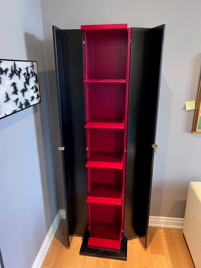 Lacquered Red & Black Display Cabinet
