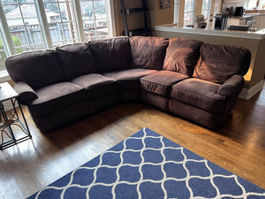 Brown Corduroy Sectional Sofa
