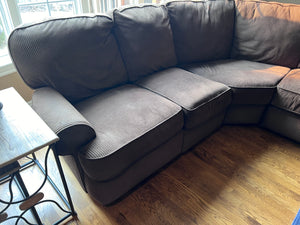 Brown Corduroy Sectional Sofa