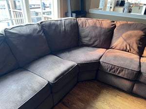 Brown Corduroy Sectional Sofa
