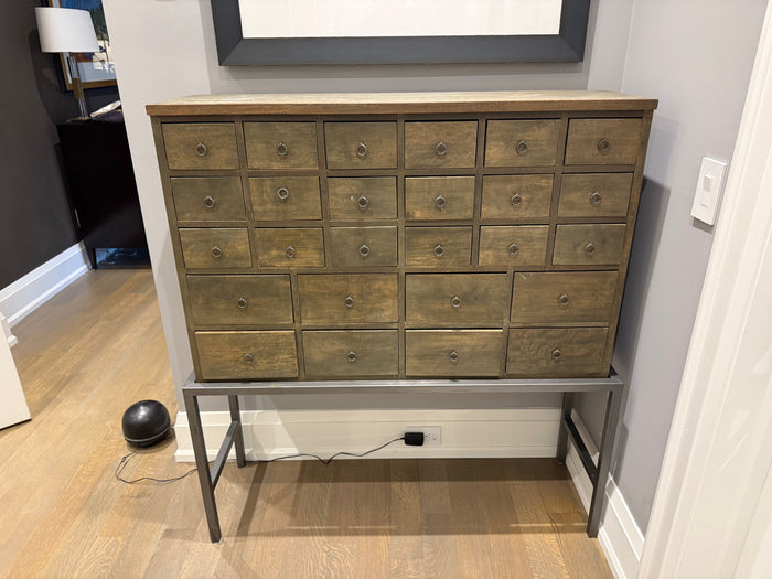 Vintage Style Apothecary on Metal Stand