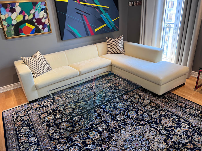 Grassoler 'Invader' Sectional Sofa in Panna, w/ Alcantara Fabric, Designed by GABRIEL TEIXIDÓ (*retail $4,300)