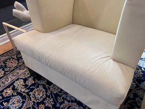 2 Grassoler 'Invader' Armchairs in Panna, w/ Alcantara Fabric, Designed by GABRIEL TEIXIDÓ (*retail $4,550) (*condition)