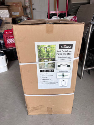 BRAND NEW IN BOX- Hiland 87-inch Tall Outdoor Patio Heater With Table in Stainless Steel
