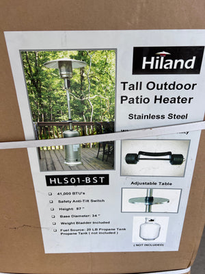 BRAND NEW IN BOX- Hiland 87-inch Tall Outdoor Patio Heater With Table in Stainless Steel
