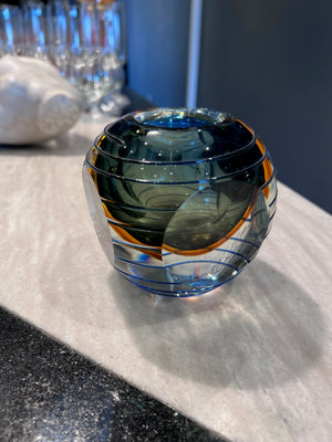 Flavio Poli Murano Glass Modernist Geode Vase