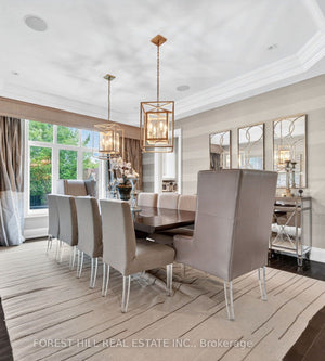 Custom Made Dining Table + 10 Chairs with Acrylic Legs