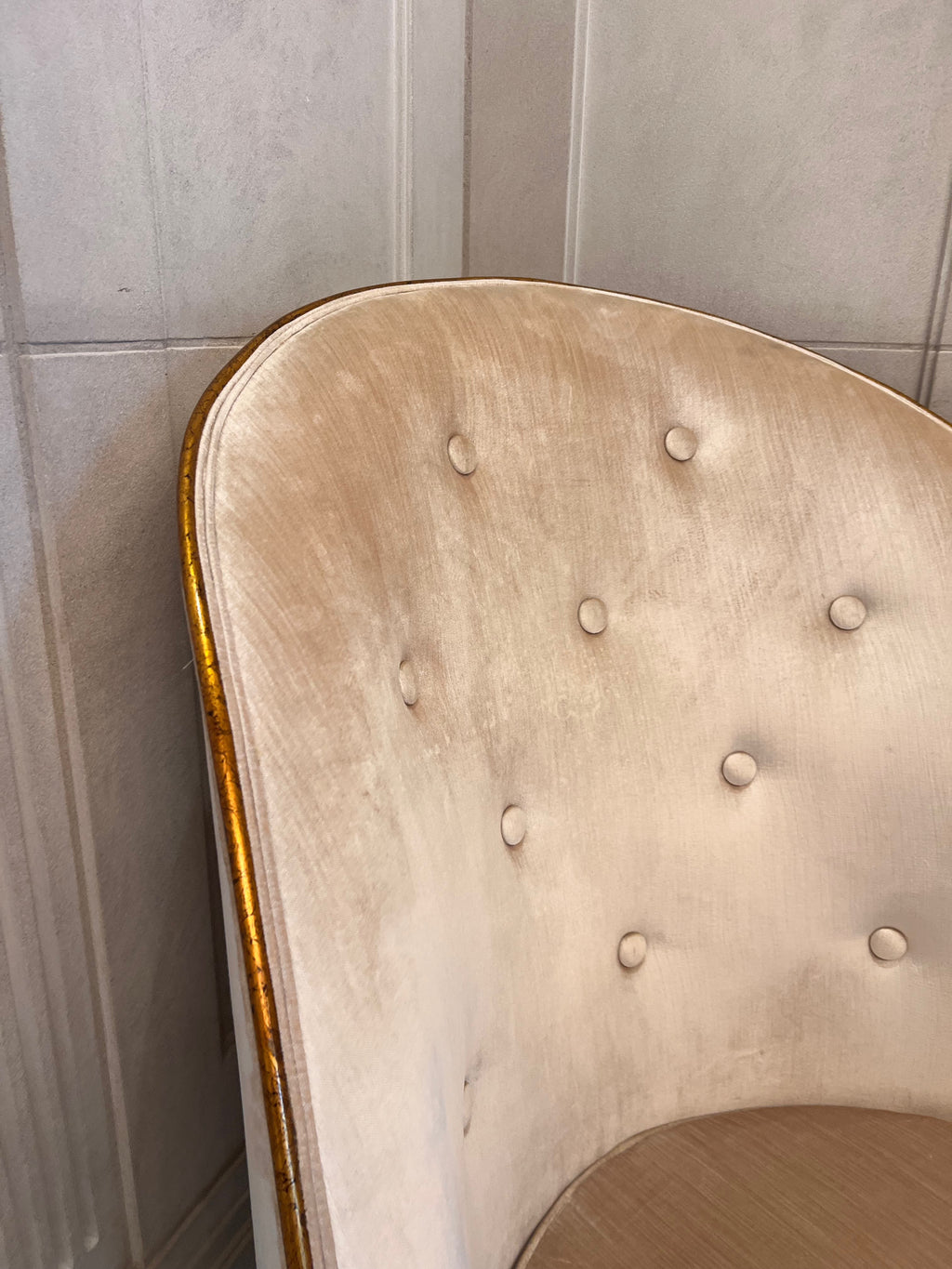 Pair of Casa Padrino Luxury Baroque Armchairs, Beige with Gold Frame (*retail $5,750)