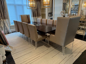 Custom Made Dining Table + 10 Chairs with Acrylic Legs