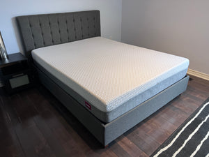 Queen- Grey Fabric Bed Frame, with ENDY Mattress (*excellent condition)