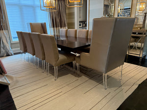 Custom Made Dining Table + 10 Chairs with Acrylic Legs