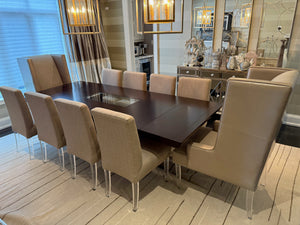 Custom Made Dining Table + 10 Chairs with Acrylic Legs