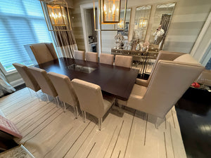 Custom Made Dining Table + 10 Chairs with Acrylic Legs