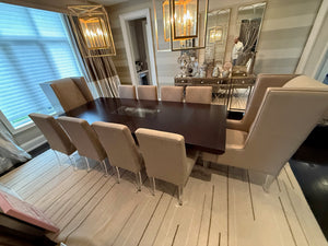 Custom Made Dining Table + 10 Chairs with Acrylic Legs