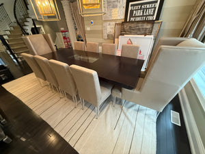 Custom Made Dining Table + 10 Chairs with Acrylic Legs
