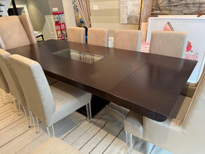 Custom Made Dining Table + 10 Chairs with Acrylic Legs