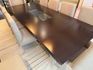 Custom Made Dining Table + 10 Chairs with Acrylic Legs