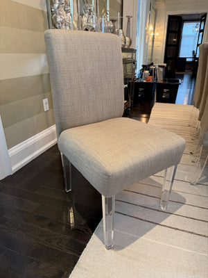 Custom Made Dining Table + 10 Chairs with Acrylic Legs