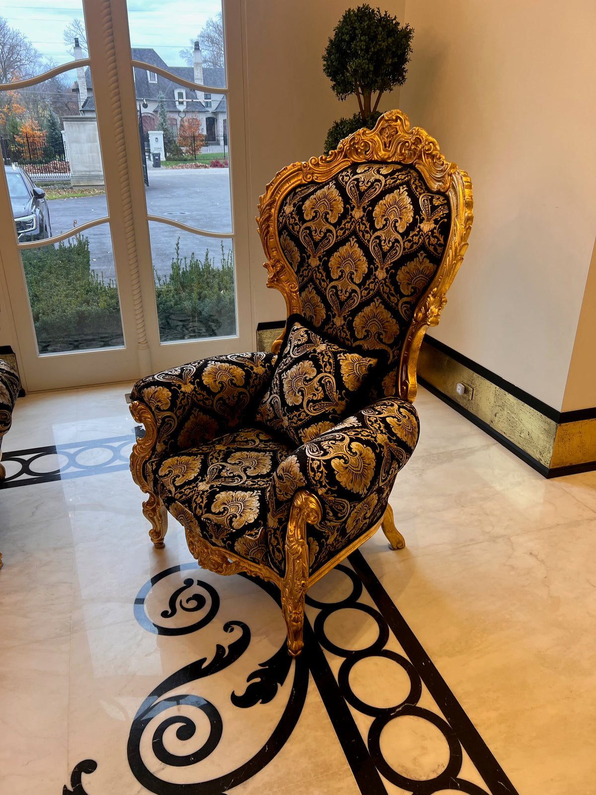 Pair of 'Modenese Gastone' Casanova Collection Ornate Armchairs, Made in Italy