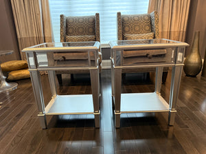 Pair of Pier 1 Imports Mirrored End Tables
