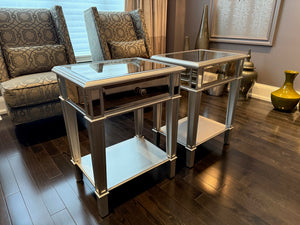 Pair of Pier 1 Imports Mirrored End Tables
