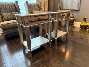 Pair of Pier 1 Imports Mirrored End Tables