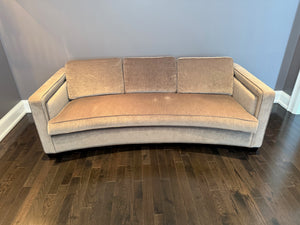 Decor-Rest Curved Grey Upholstered Sofa