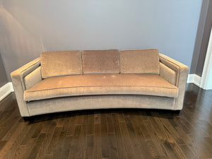 Decor-Rest Curved Grey Upholstered Sofa