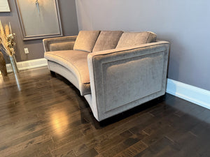 Decor-Rest Curved Grey Upholstered Sofa