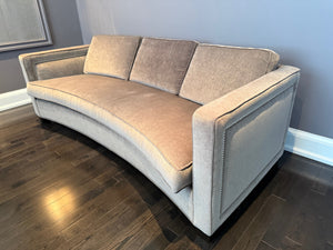 Decor-Rest Curved Grey Upholstered Sofa