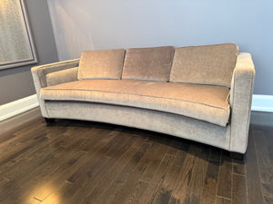 Decor-Rest Curved Grey Upholstered Sofa