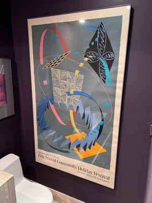 Large Scale 15th Annual Community Holiday Festival Lincoln Center Framed Serigraph by William Conlon, 1985