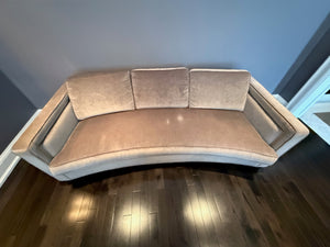 Decor-Rest Curved Grey Upholstered Sofa