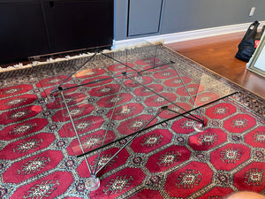 Italian Designer Low Profile Glass Coffee Table