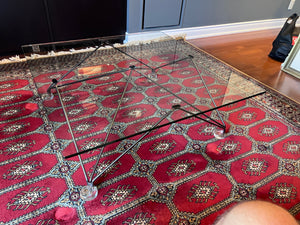 Italian Designer Low Profile Glass Coffee Table