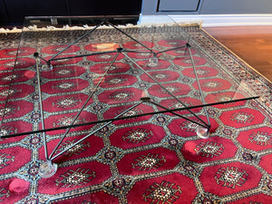 Italian Designer Low Profile Glass Coffee Table