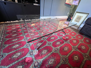 Italian Designer Low Profile Glass Coffee Table