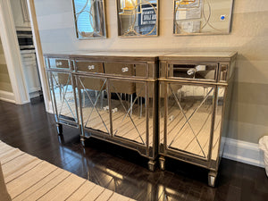 3pc Mirrored Sideboard