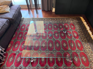 Italian Designer Low Profile Glass Coffee Table