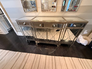 3pc Mirrored Sideboard