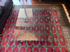 Italian Designer Low Profile Glass Coffee Table