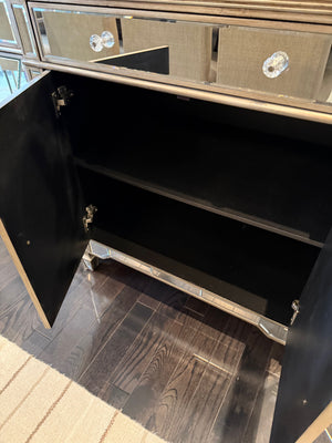 3pc Mirrored Sideboard