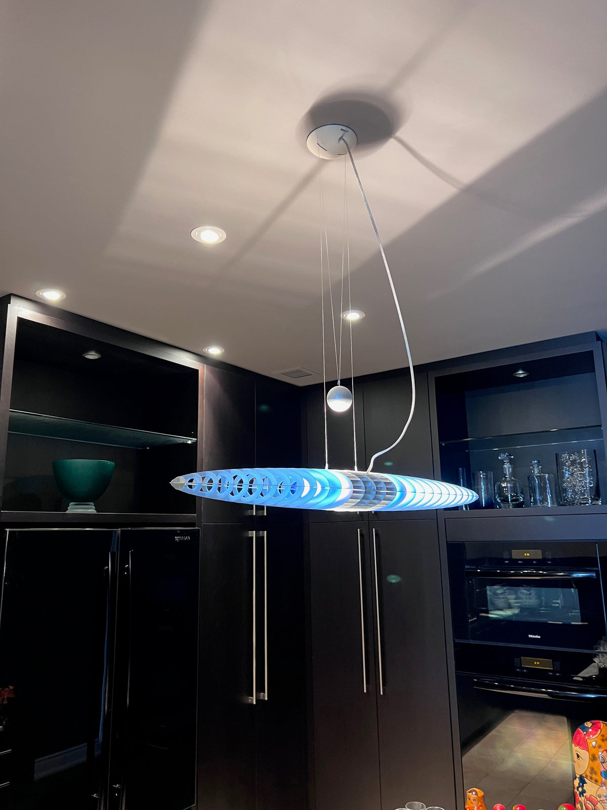 Luceplan Titania Pendant Light in Blue, Designed by Alberto Meda and Paolo Rizzato (*retail $1,220)