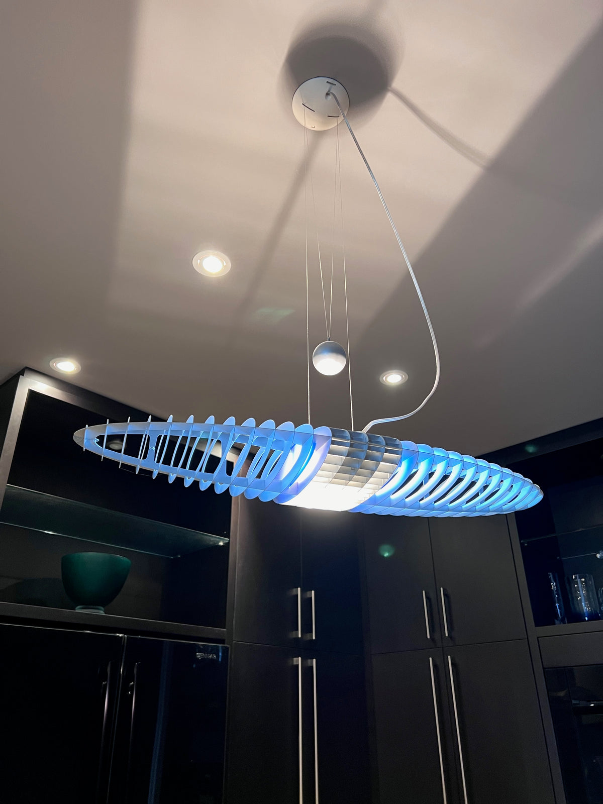 Luceplan Titania Pendant Light in Blue, Designed by Alberto Meda and Paolo Rizzato (*retail $1,220)