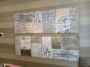 Pair of Abstract Hand Painted Wall Art 'Middle of Nowhere' by Sarah Brooke