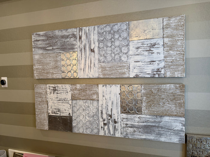 Pair of Abstract Hand Painted Wall Art 'Middle of Nowhere' by Sarah Brooke