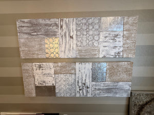 Pair of Abstract Hand Painted Wall Art 'Middle of Nowhere' by Sarah Brooke
