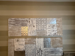 Pair of Abstract Hand Painted Wall Art 'Middle of Nowhere' by Sarah Brooke
