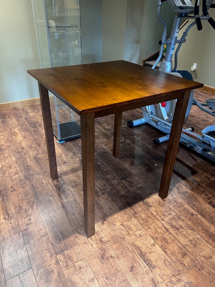 Dark Brown Wood High Top Bar Table