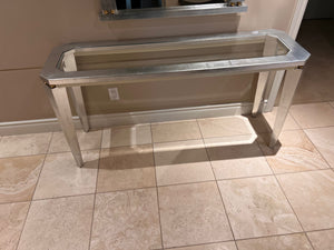 Beautiful Silver Console Table with Glass Insert + Matching Mirror